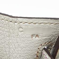 Pre Owned Hermes Rose Pourpre/Gris Perle Leather Gold Finish Birkin 25 Bag