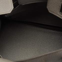 Pre Owned Hermès Etain Togo Leather Palladium Finish Birkin Sellier 25 Bag