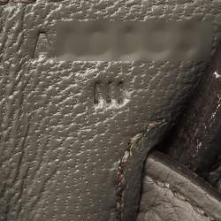 Pre Owned Hermès Etain Togo Leather Palladium Finish Birkin Sellier 25 Bag