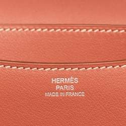 Pre Owned Hermes Sanguine Swift Leather Palladium Finish Constance 18 Mini Bag