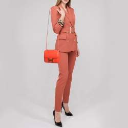 Pre Owned Hermès Rose Jaipur Epsom Leather Gold Finish Constance 18 Mini Bag