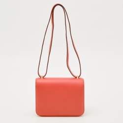 Pre Owned Hermès Rose Jaipur Epsom Leather Gold Finish Constance 18 Mini Bag
