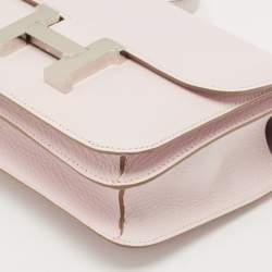 Pre Owned Hermès Mauve Pale Chevre Leather Palladium Finish Constance 18 Mini Bag