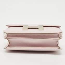 Pre Owned Hermès Mauve Pale Chevre Leather Palladium Finish Constance 18 Mini Bag