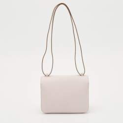Pre Owned Hermès Mauve Pale Chevre Leather Palladium Finish Constance 18 Mini Bag