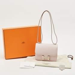 Pre Owned Hermès Mauve Pale Chevre Leather Palladium Finish Constance 18 Mini Bag