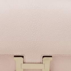 Pre Owned Hermès Mauve Pale Chevre Leather Palladium Finish Constance 18 Mini Bag