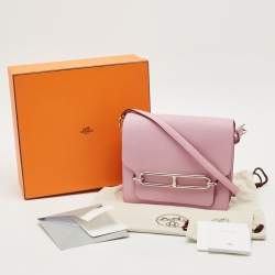 Pre Owned Hermès Mauve Sylvestre Clemence Leather Roulis 23 Bag