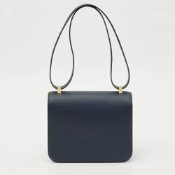 مملوكة مسبقًا Hermès Bleu Indigo Epsom Leather Rose Gold Finish Constance III 24 Bag