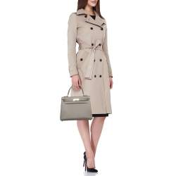 Pre Owned Hermes Etain Epsom Leather Gold Finish Kelly Sellier 25 Bag