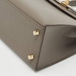 Pre Owned Hermes Etain Epsom Leather Gold Finish Kelly Sellier 25 Bag