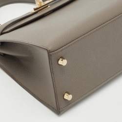 Pre Owned Hermes Etain Epsom Leather Gold Finish Kelly Sellier 25 Bag