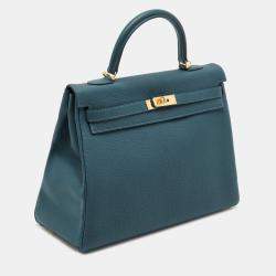 Pre Owned Hermès Colvert Togo Leather Gold Finish Kelly Retourne 35 Bag