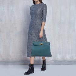 Pre Owned Hermès Colvert Togo Leather Gold Finish Kelly Retourne 35 Bag