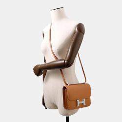 Pre Owned Hermes Constance Mini Gold Epsom Leather Shoulder Bag