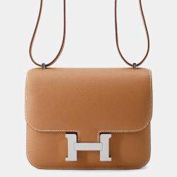 Pre Owned Hermes Constance Mini Gold Epsom Leather Shoulder Bag