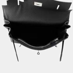 Pre Owned Hermes Maxi Kelly 42 Black Togo Leather Tote Bag