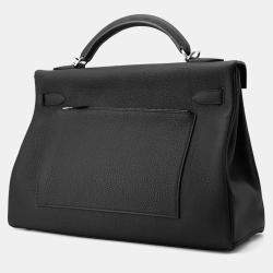 Pre Owned Hermes Maxi Kelly 42 Black Togo Leather Tote Bag