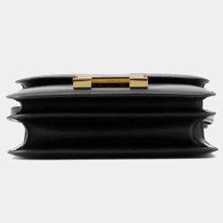 Pre Owned Hermes Constance Mini Black Box Calf Leather Shoulder Bag