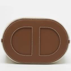 Pre Owned Hermès Ecru/Gold Toile H and Swift Leather In The Loop 23 Bag