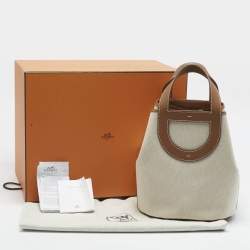 Pre Owned Hermès Ecru/Gold Toile H and Swift Leather In The Loop 23 Bag