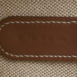 Pre Owned Hermès Ecru/Gold Toile H and Swift Leather In The Loop 23 Bag