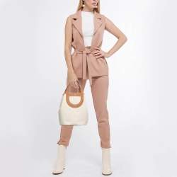 Pre Owned Hermès Ecru/Gold Toile H and Swift Leather In The Loop 23 Bag