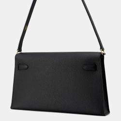 Pre Owned Hermes Kelly Elan Black Epsom Leather Shoulder Bag
