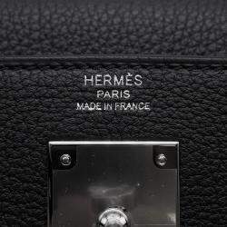 Pre Owned Hermes Kelly 28 Black Togo Leather Shoulder Bag