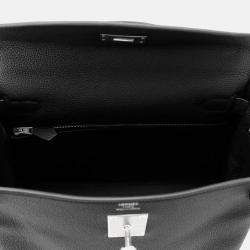 Pre Owned Hermes Kelly 28 Black Togo Leather Shoulder Bag