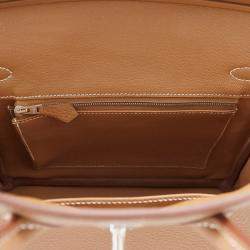 Pre Owned Hermes Birkin 25 Gold Togo Leather Tote Bag