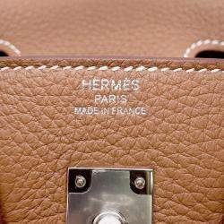 Pre Owned Hermes Birkin 25 Gold Togo Leather Tote Bag