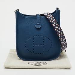 Pre Owned Hermes Deep Blue Taurillon Clemence Leather Evelyne Amazone TPM Bag