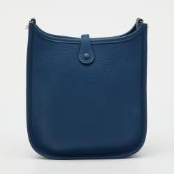 Pre Owned Hermes Deep Blue Taurillon Clemence Leather Evelyne Amazone TPM Bag