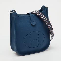 Pre Owned Hermes Deep Blue Taurillon Clemence Leather Evelyne Amazone TPM Bag
