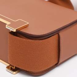 Pre Owned Hermes Gold Evercolor Leather Gold Finish Geta Bag