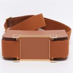 Pre Owned Hermes Gold Evercolor Leather Gold Finish Geta Bag