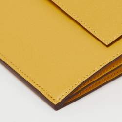 Pre Owned  Hermes Jaune De Naples Chevre Leather Kelly Pocket Long Wallet