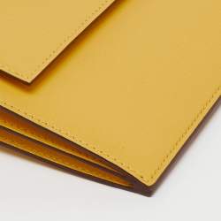 Pre Owned  Hermes Jaune De Naples Chevre Leather Kelly Pocket Long Wallet