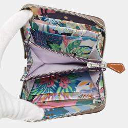 Pre Owned Hermes Azap Compact Silk In Etoupe Epsom Wallet