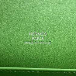 Pre Owned Hermes Pochette Kelly Vert Yucca Swift Leather Handbag