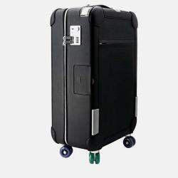 Pre Owned Hermes Rolling Mobility Suitcase Black Taurillon Clemence Leather Travel Bag