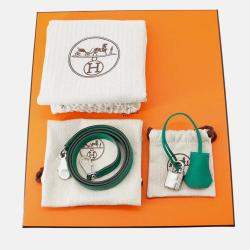 Pre Owned Hermes Kelly Sellier 25 Vert Vertigo Epsom Leather Shoulder Bag