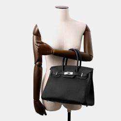 Pre Owned Hermes Birkin 30 Black Togo Leather Tote Bag