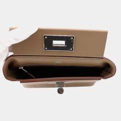 Pre Owned Hermes Van Quatre Mini Etoupe Evercolor Swift Leather Shoulder Bag