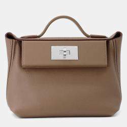 Pre Owned Hermes Van Quatre Mini Etoupe Evercolor Swift Leather Shoulder Bag