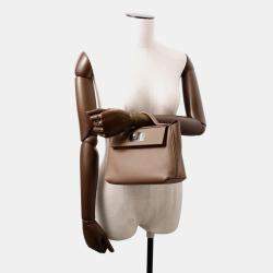 Pre Owned Hermes Van Quatre Mini Etoupe Evercolor Swift Leather Shoulder Bag
