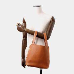 Pre Owned Hermes Picotin Lock 22 Fauve Barenia Leather Tote Bag