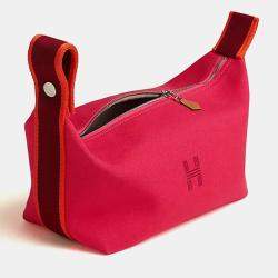 Pre Owned Hermes Bride-a-Brac case small Hibiscuss Canvas handbag