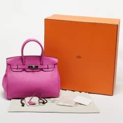 Pre Owned Hermès Magnolia Togo Leather Palladium Finish Birkin 30 Bag